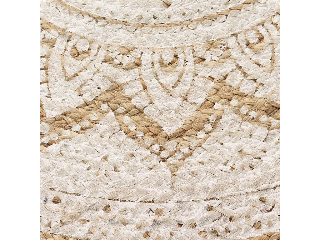 Tapis Jute tressé imprimé 120cm rond