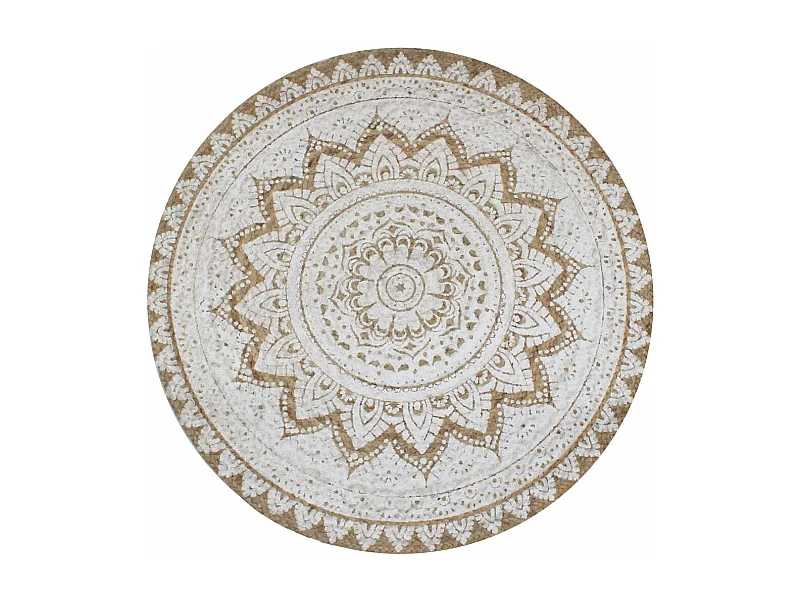 Tapis Jute tressé imprimé 120cm rond