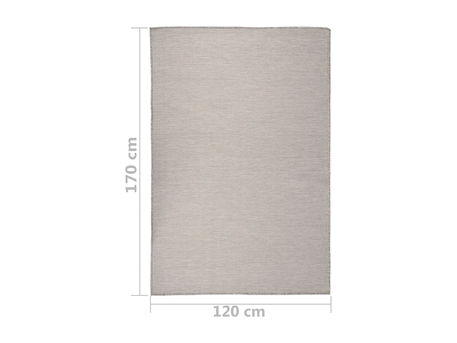 Tapis à tissage plat d'extérieur 120x170 Taupe