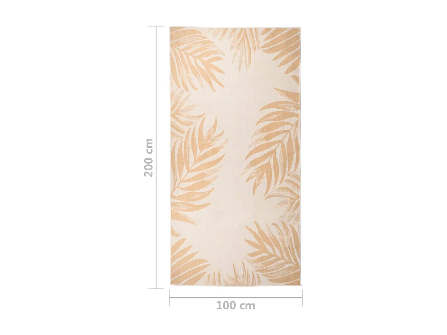 Tapis à tissage plat d'extérieur 100x200 Motif de feuille