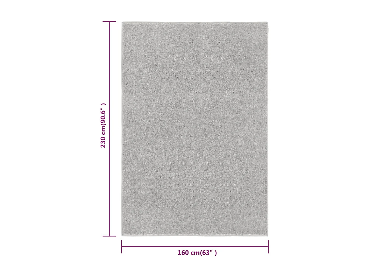 Tapis à poils courts 160x230 Gris clair