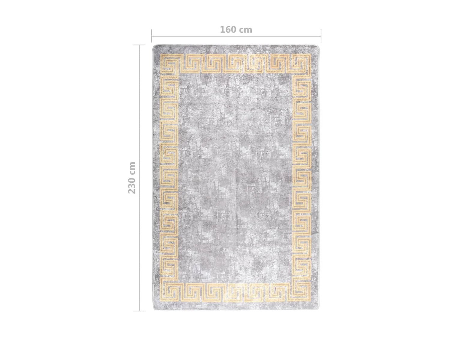 Tapis lavable antidérapant 160x230 Gris