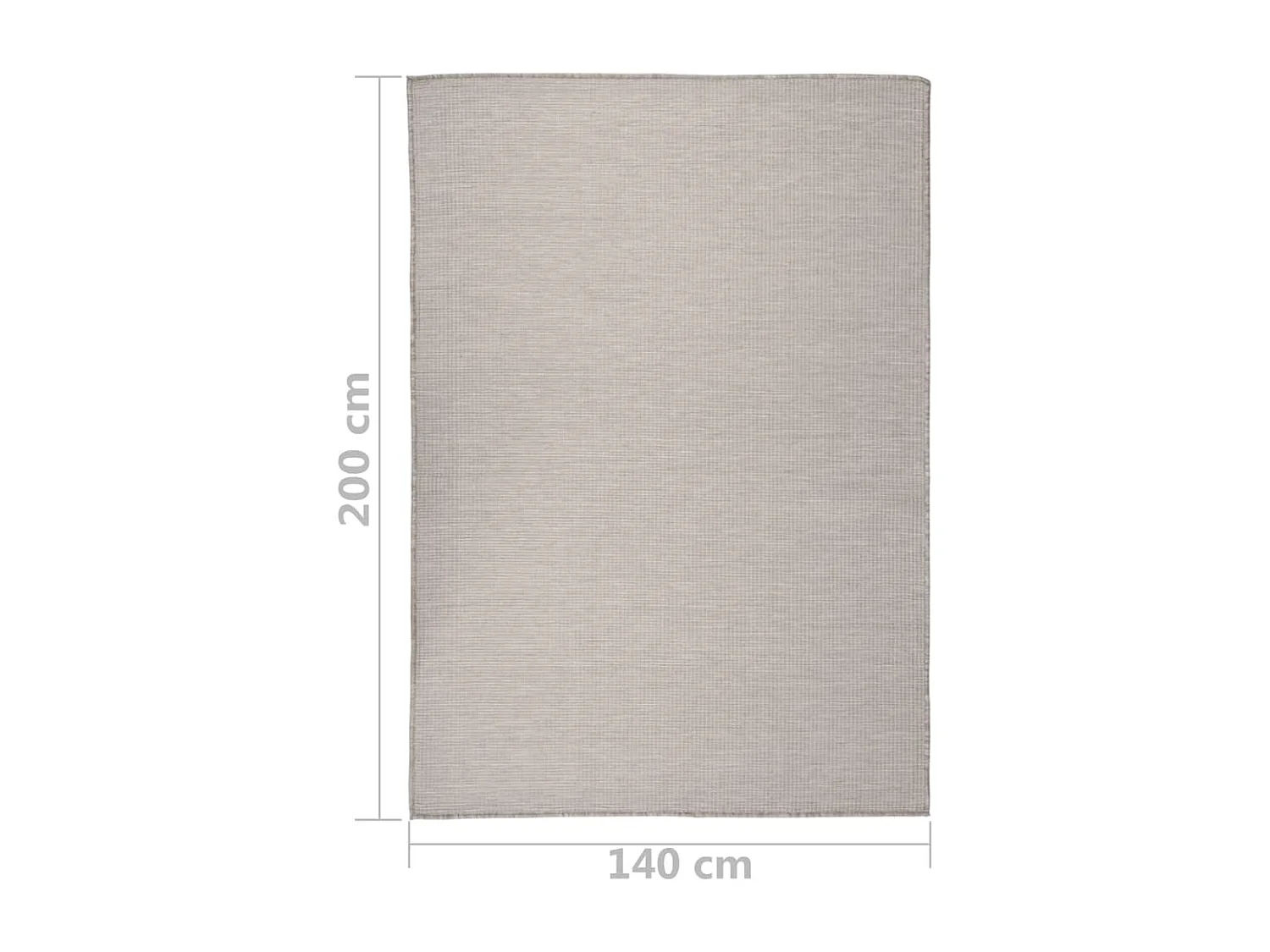 Tapis à tissage plat d'extérieur 140x200 Taupe
