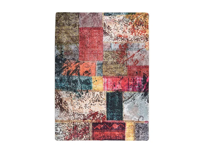 Tapis lavable antidérapant Patchwork 120x180 Multicolore