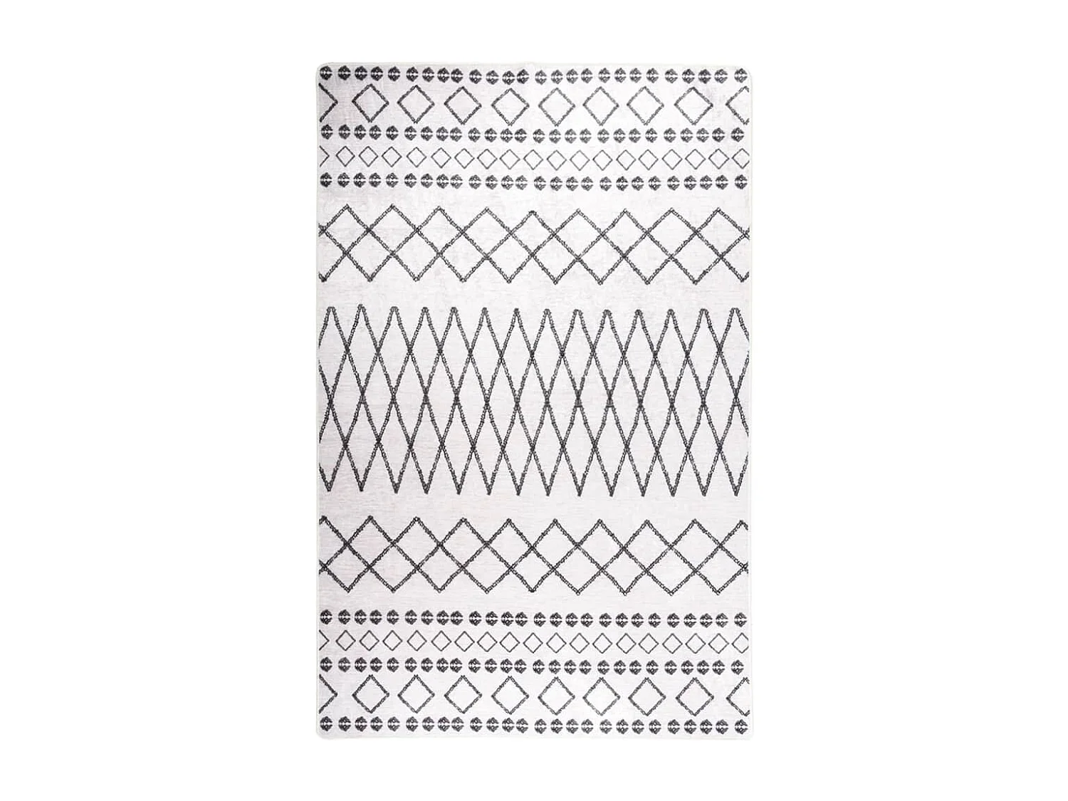 Tapis lavable antidérapant 80x150 Noir et blanc