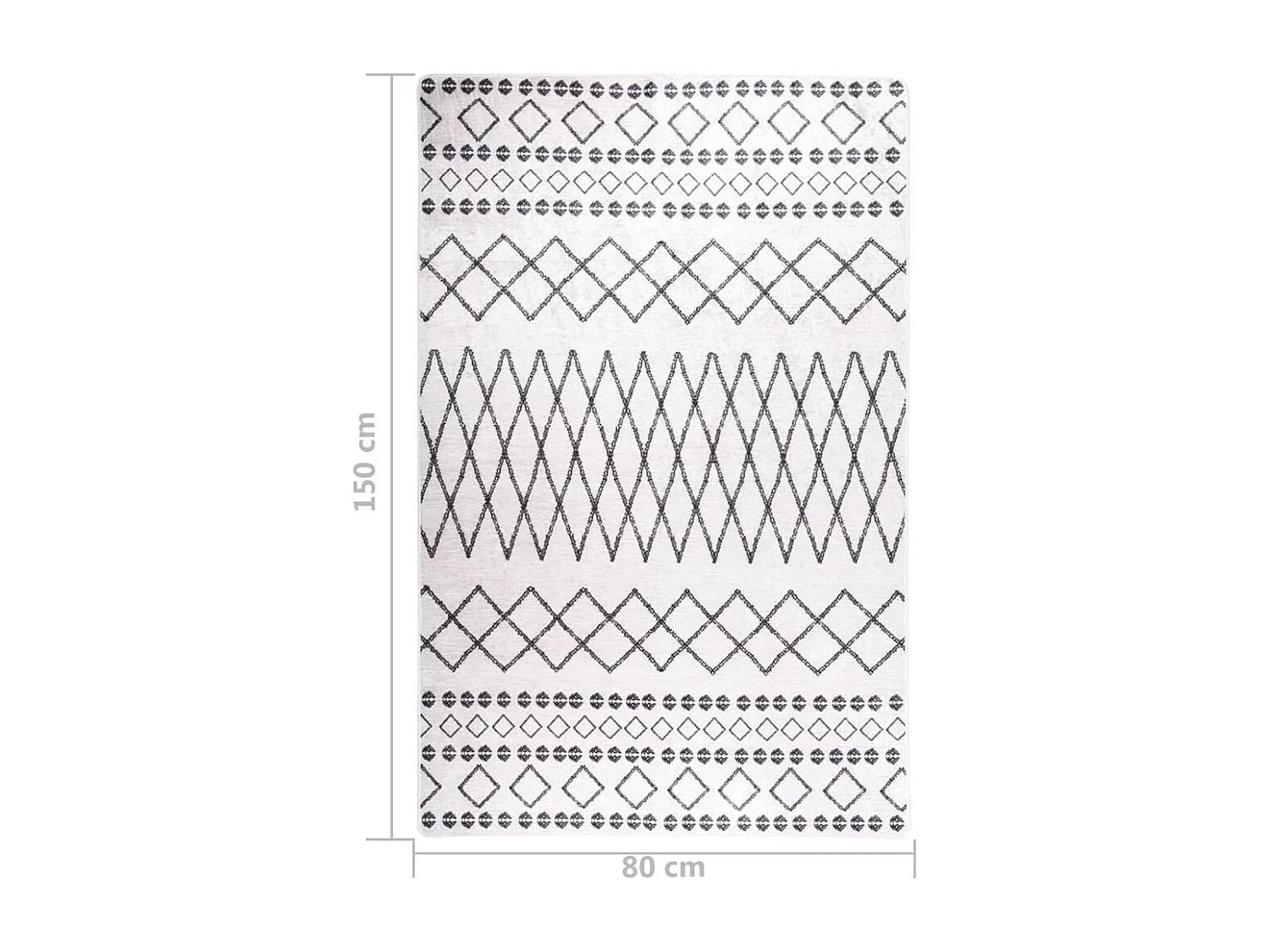 Tapis lavable antidérapant 80x150 Noir et blanc