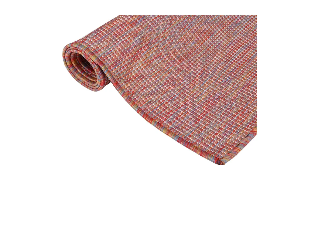 Tapis à tissage plat d'extérieur 80x250 Rouge