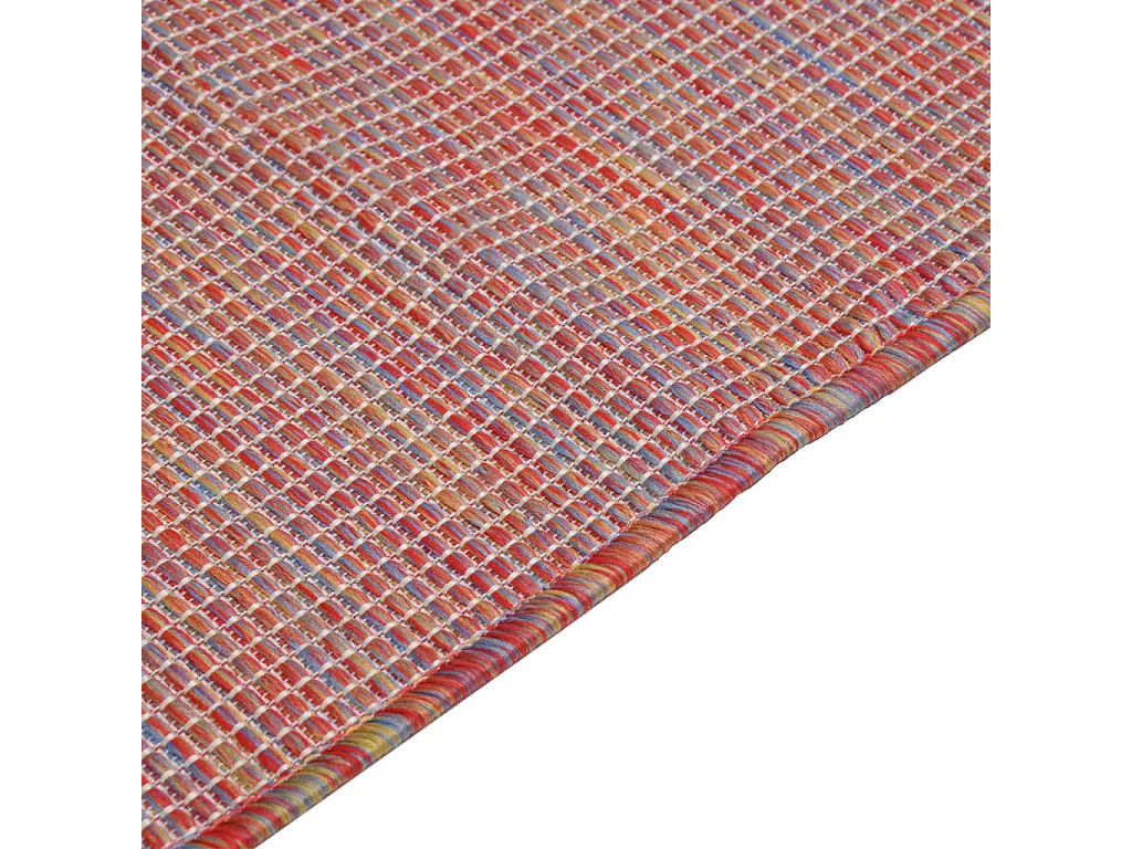 Buitenkleed platgeweven 80x250 cm rood