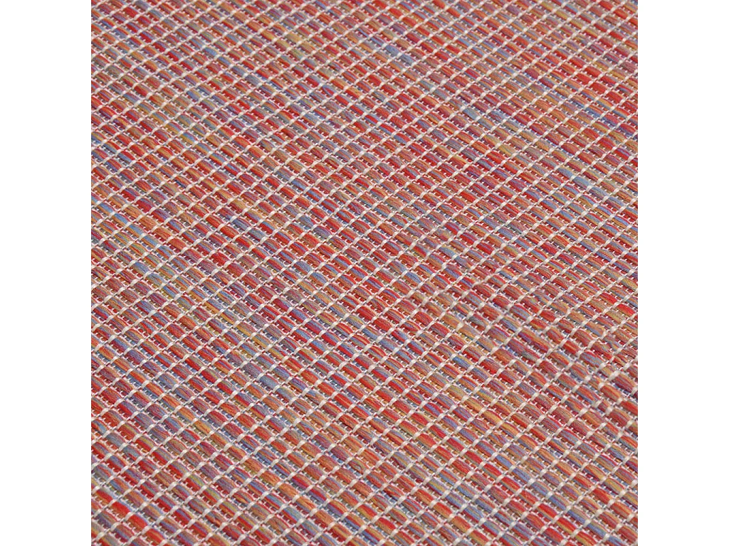 Buitenkleed platgeweven 80x250 cm rood