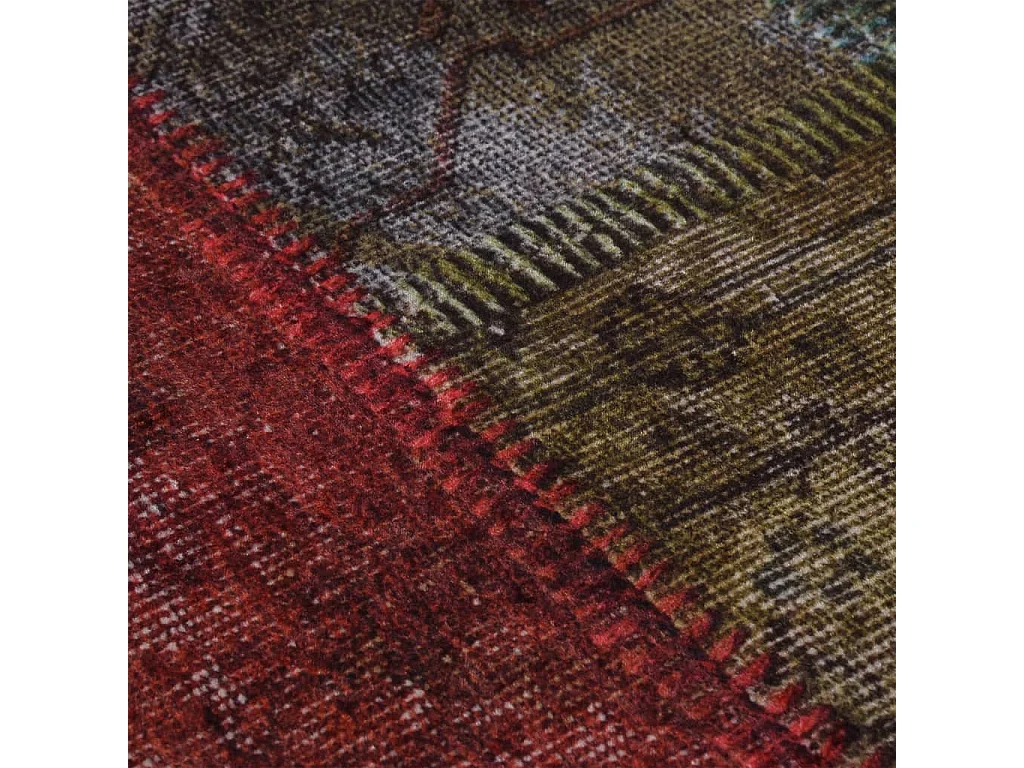 Tapis lavable antidérapant Patchwork φ120cm Multicolore