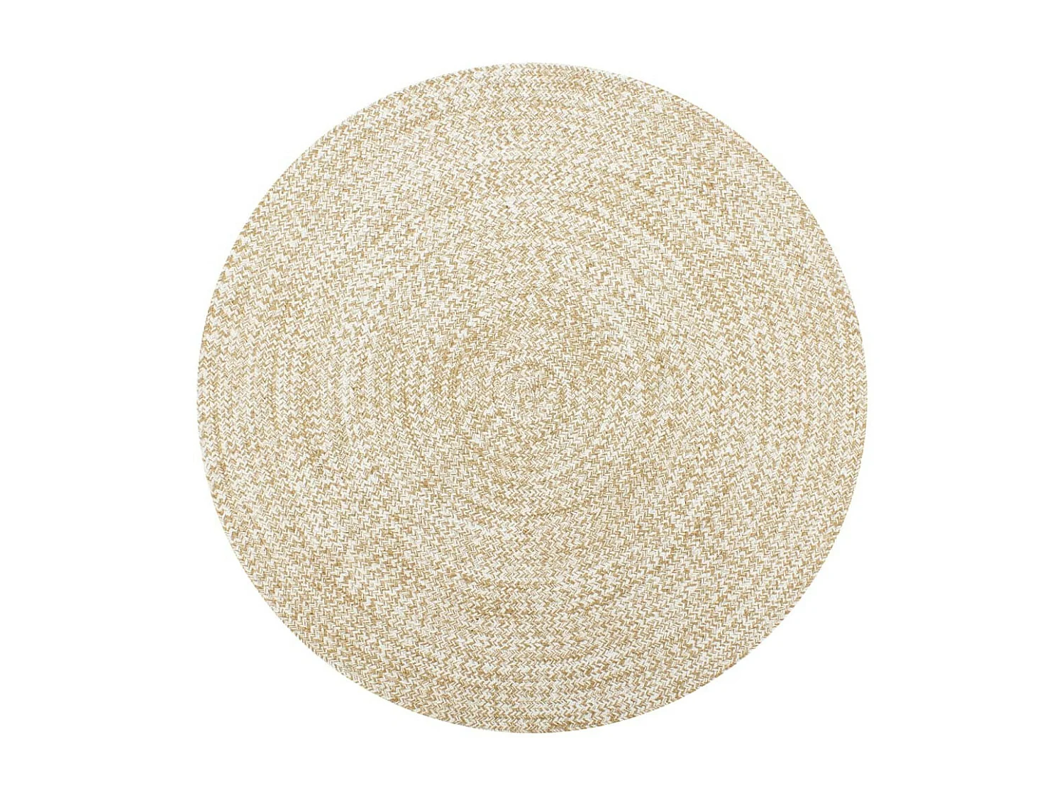 Tapis fait à la main Jute Blanc et naturel 120cm