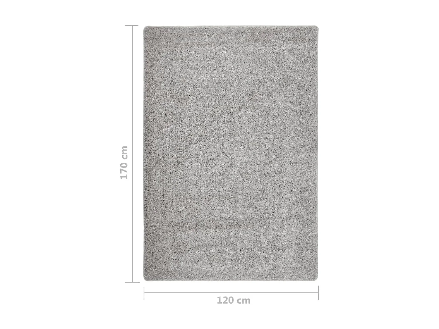 Tapis shaggy antidérapant Gris clair 120x170