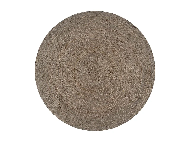 Tapis fait à la main Jute Rond 90cm Gris