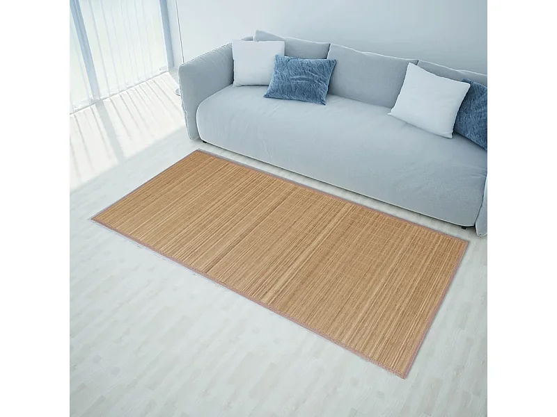 Tapis en bambou brun à latte Rectangulaire 80x300