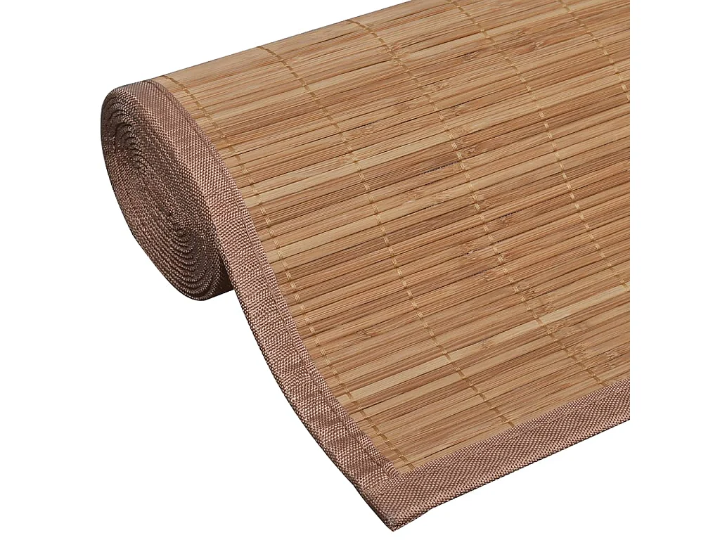 Tapis en bambou brun à latte Rectangulaire 80x300