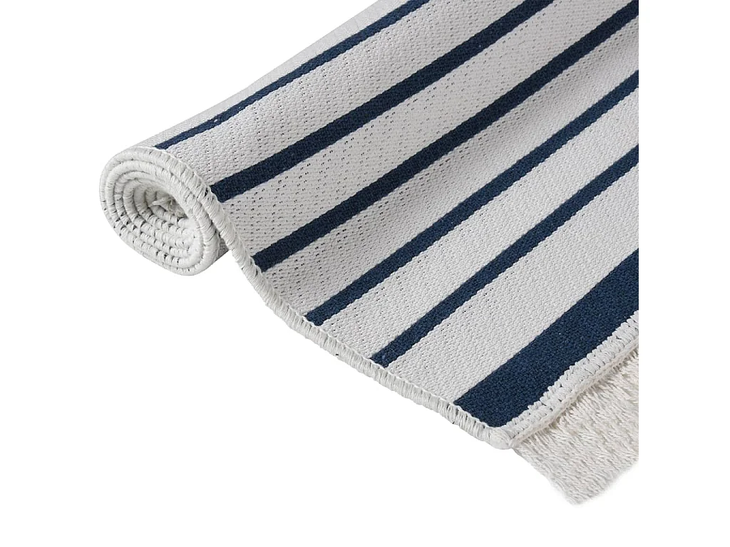 Vloerkleed 160x230 cm katoen marineblauw