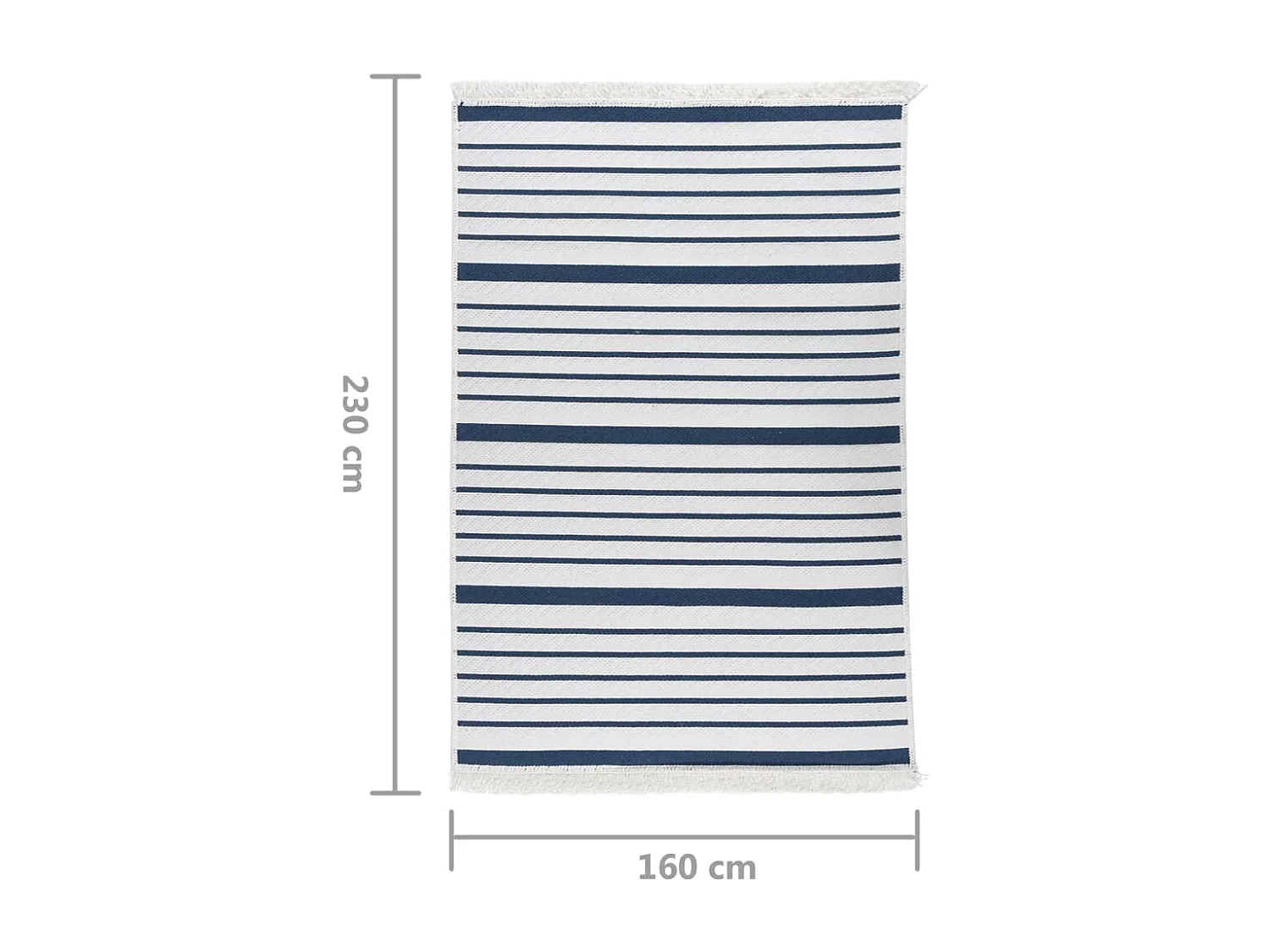Vloerkleed 160x230 cm katoen marineblauw