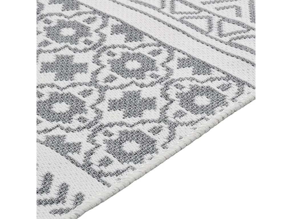 Vloerkleed 120x180 cm katoen grijs en wit