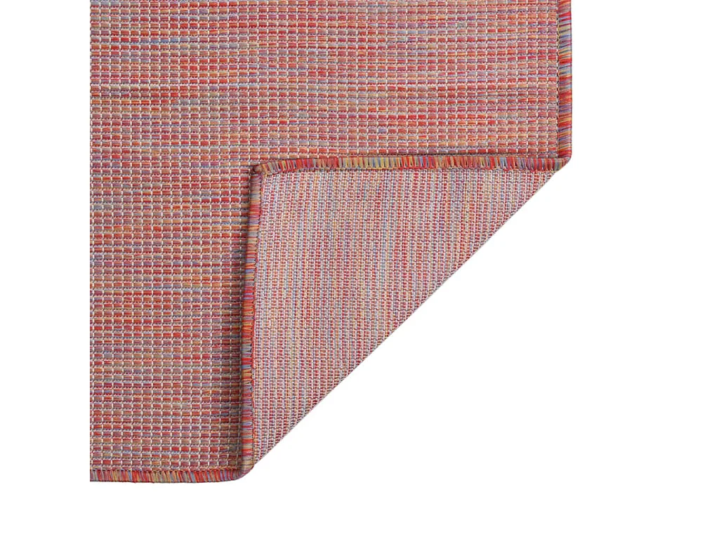 Buitenkleed platgeweven 100x200 cm rood