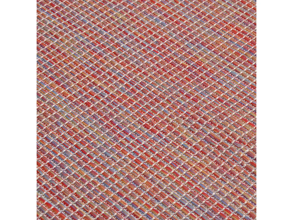 Buitenkleed platgeweven 100x200 cm rood