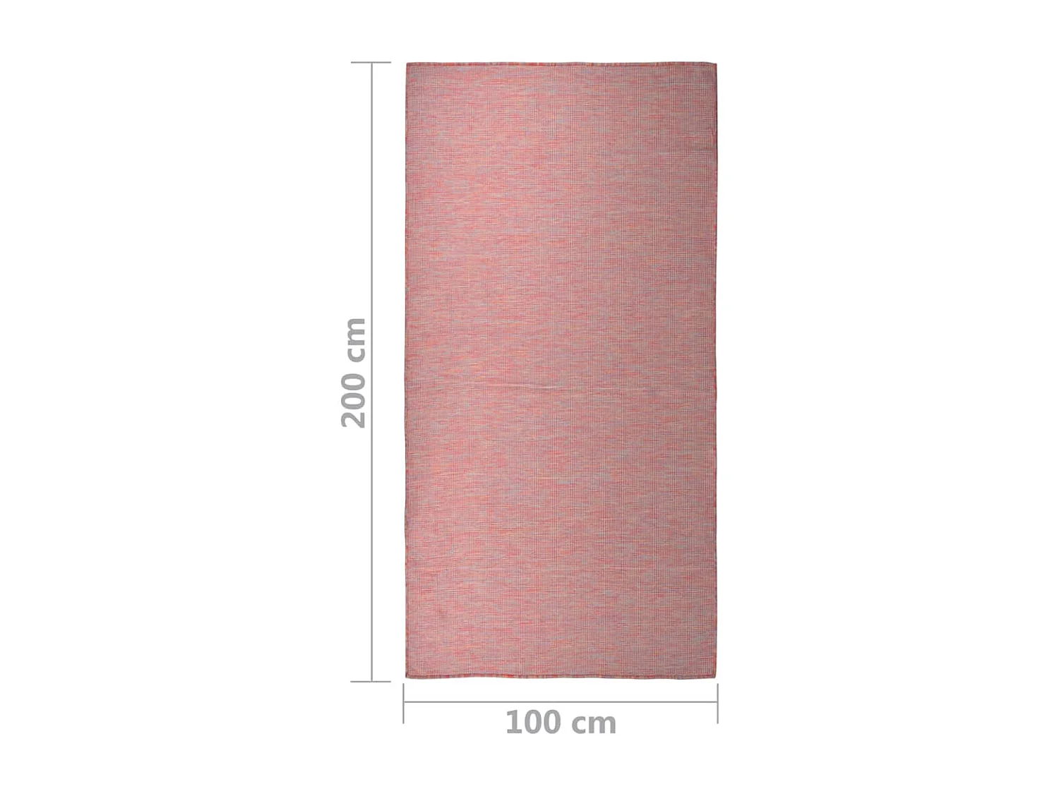 Buitenkleed platgeweven 100x200 cm rood