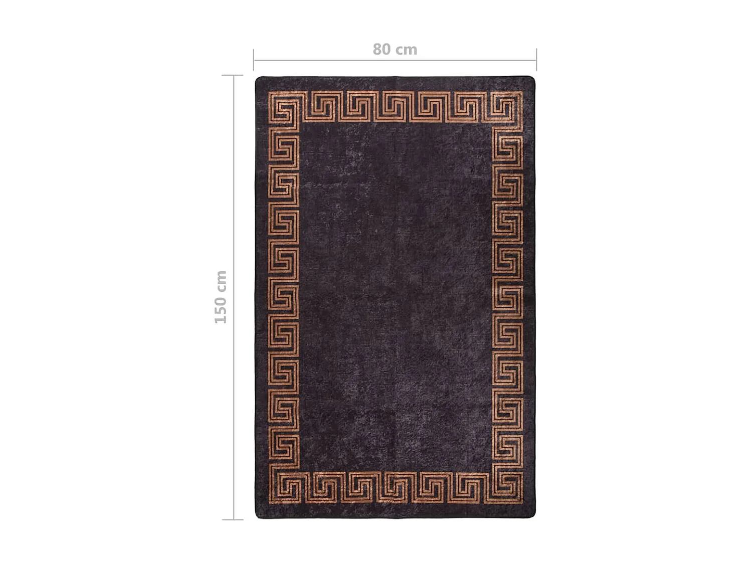 Tapis lavable antidérapant 80x150 Noir et doré