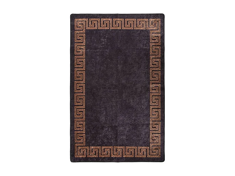 Tapis lavable antidérapant 80x150 Noir et doré