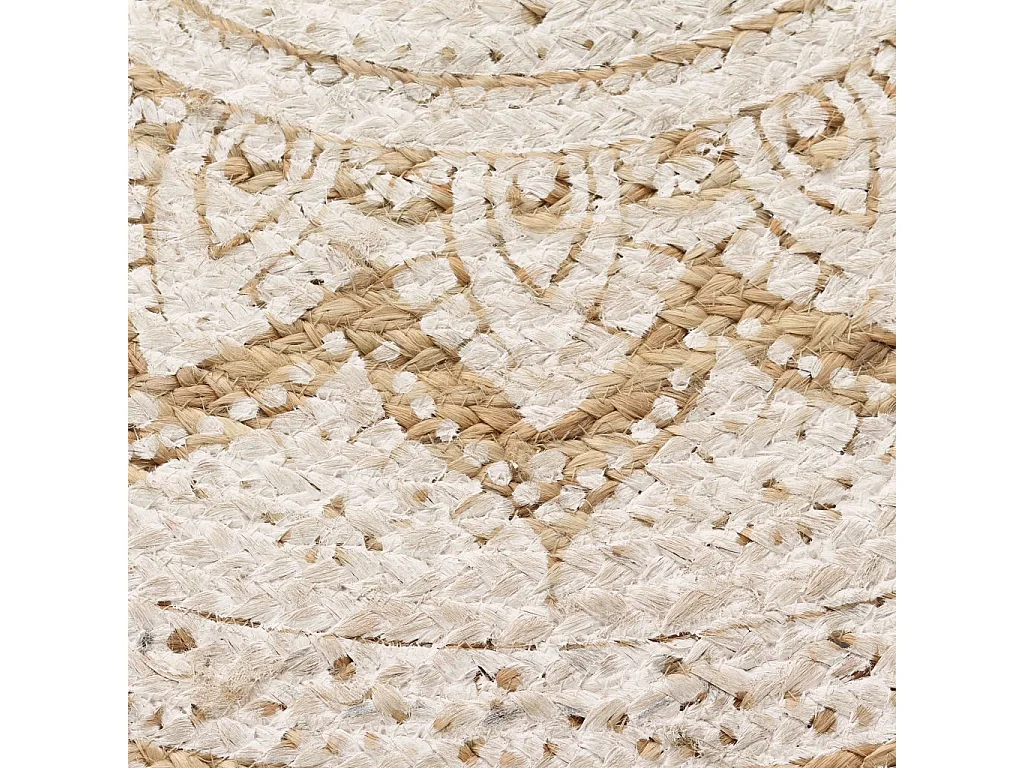 Tapis Jute tressé imprimé 150cm rond