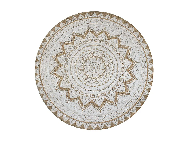 Tapis Jute tressé imprimé 150cm rond