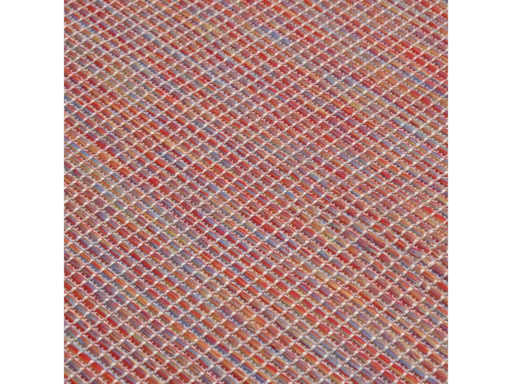 Buitenkleed platgeweven 140x200 cm rood