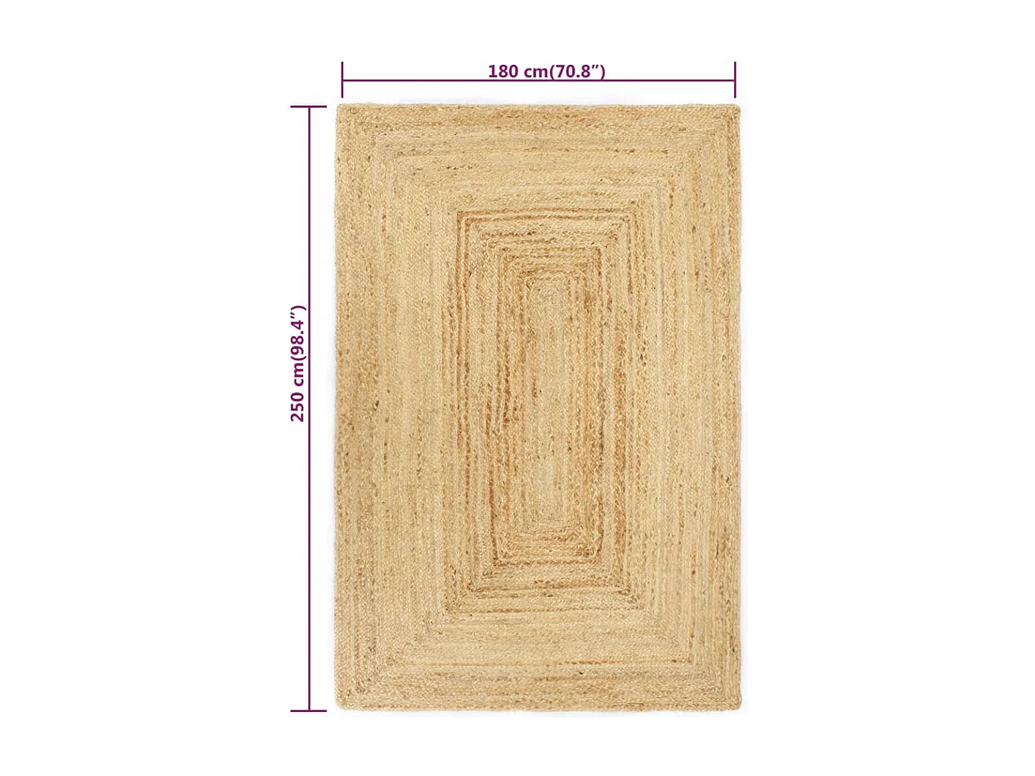 Tapis fait à la main Jute 180x250