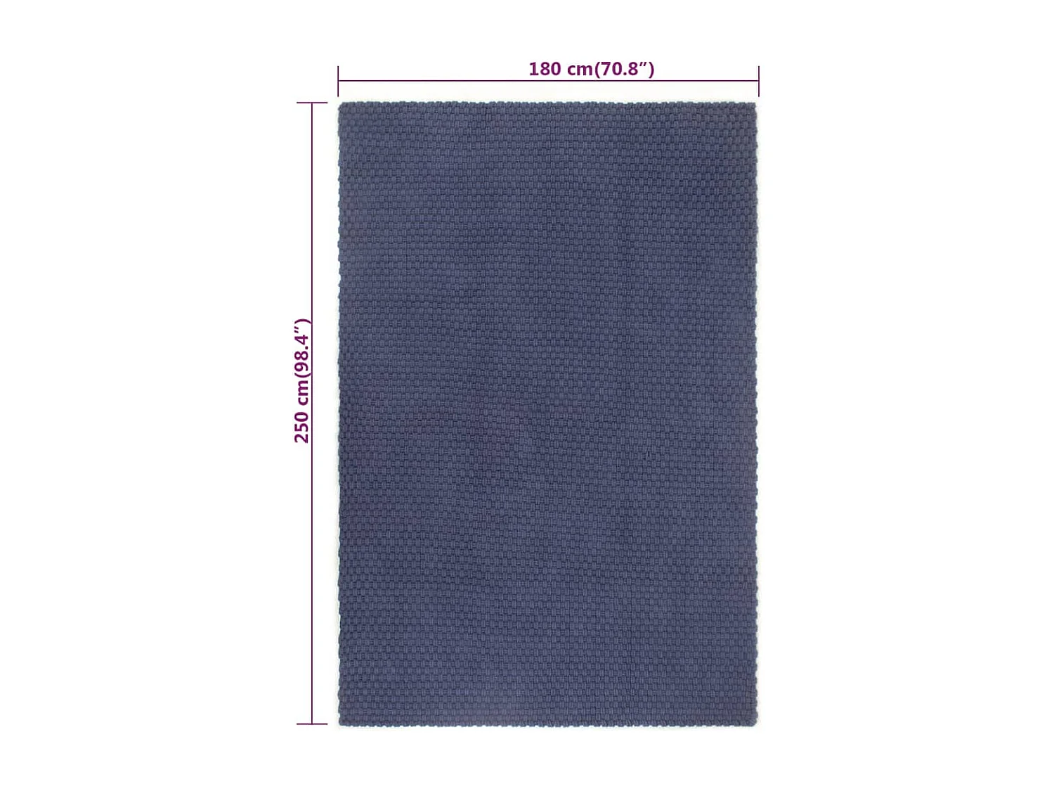 Tapis rectangulaire Bleu marine 180x250 Coton