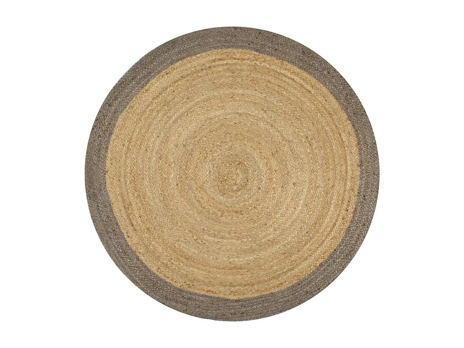 Tapis fait à la main Jute avec bord gris 150cm