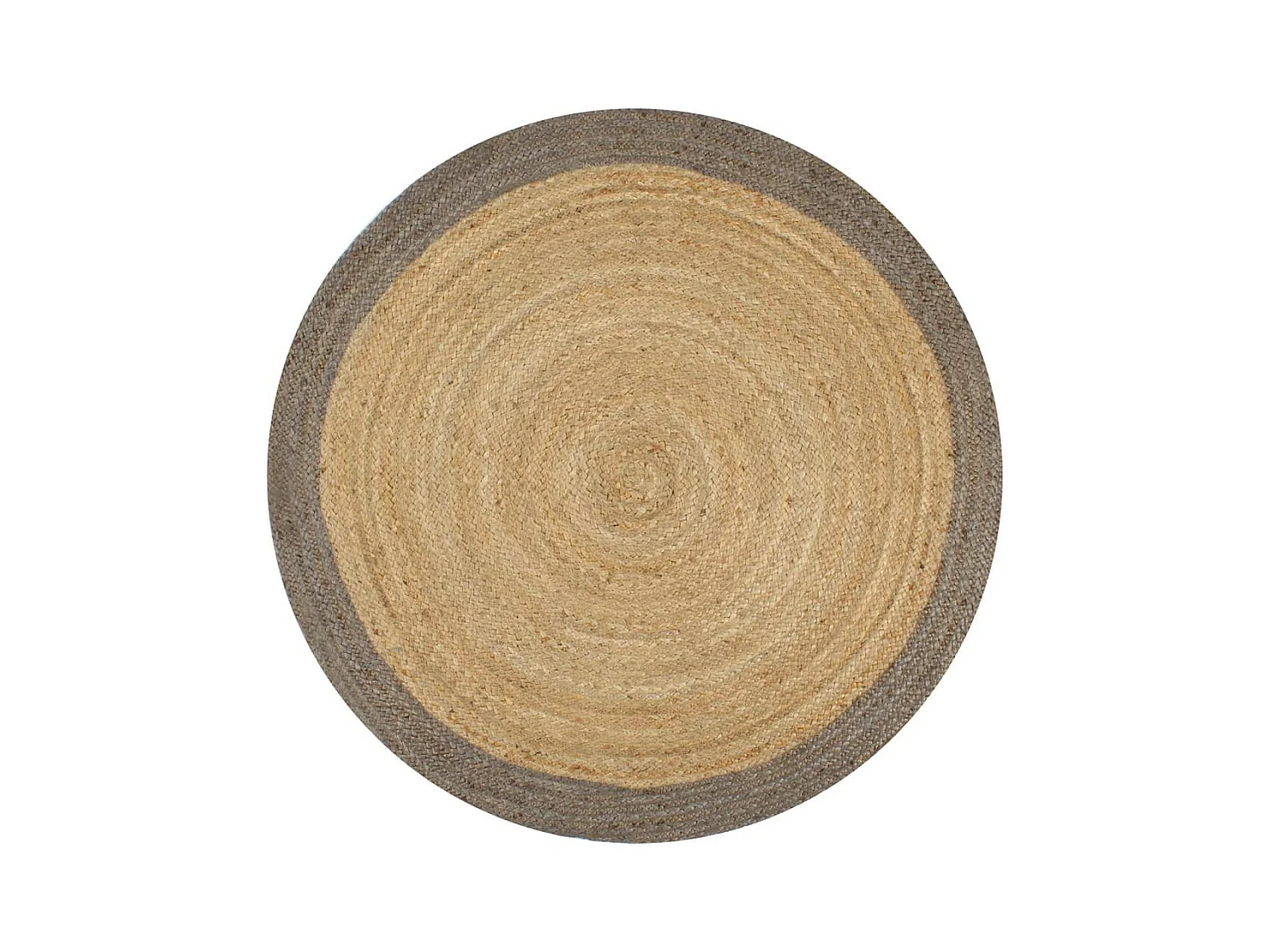 Tapis fait à la main Jute avec bord gris 150cm