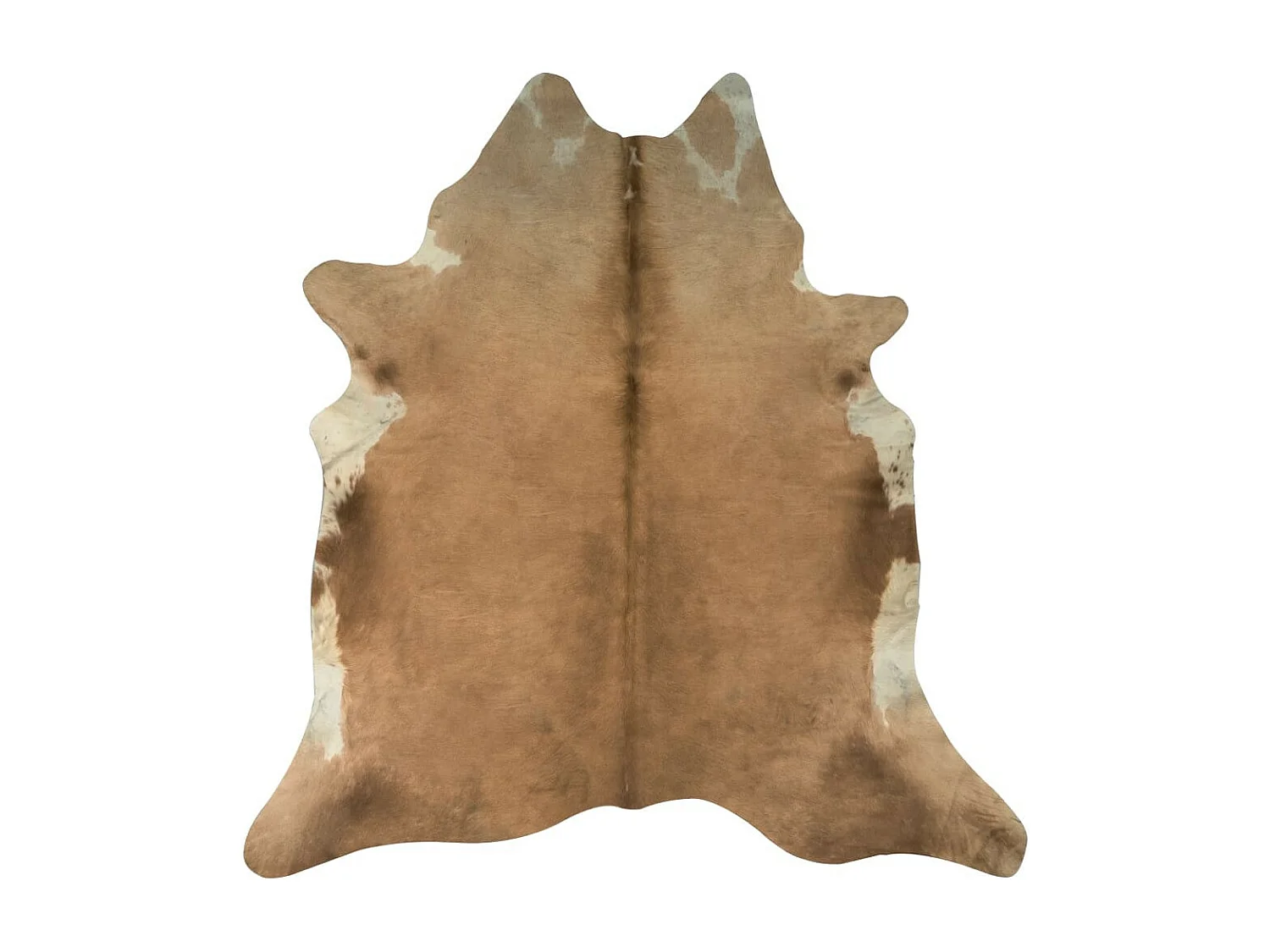 Tapis en peau de vache véritable Marron et blanc 150x170