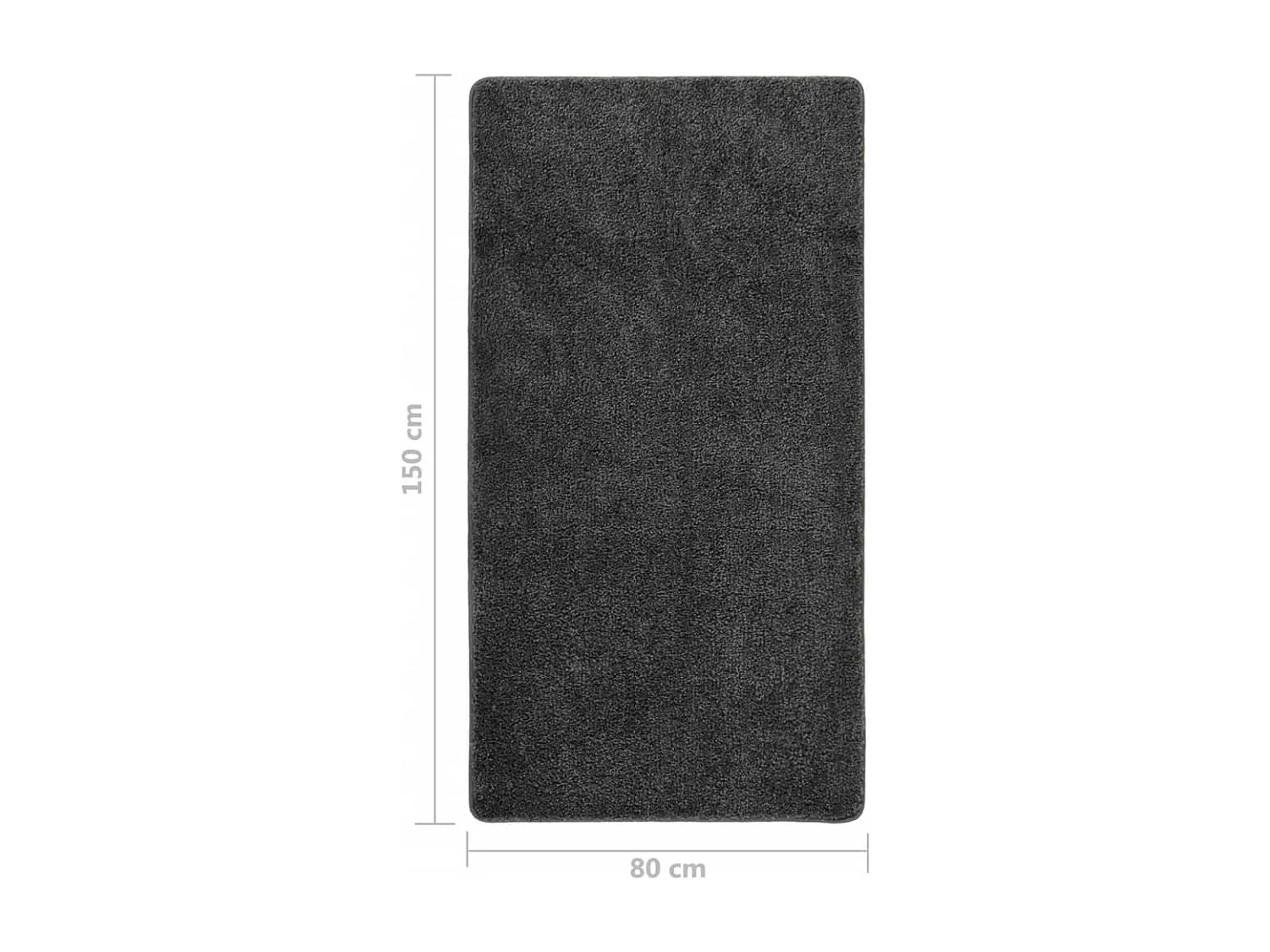 Tapis shaggy antidérapant Gris 80x150