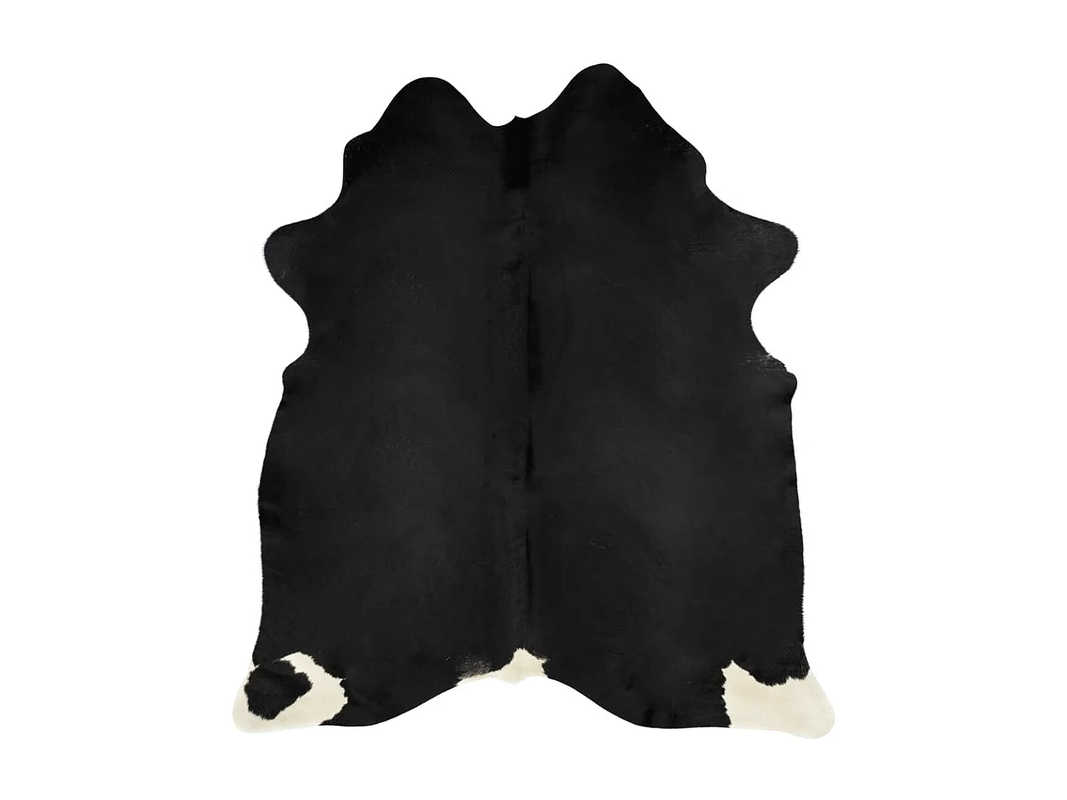 Tapis en peau de vache véritable Noir 150x170