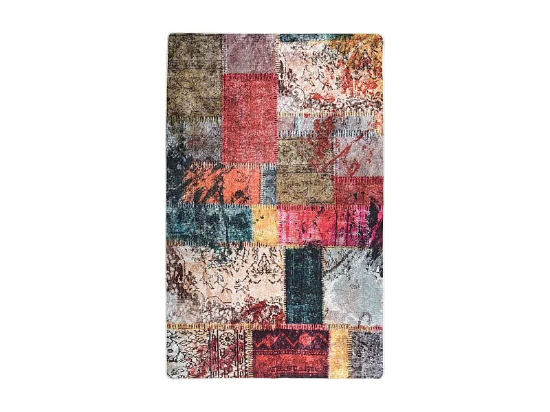 Tapis lavable antidérapant Patchwork 160x230 Multicolore
