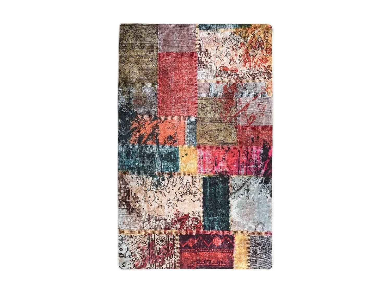 Tapis lavable antidérapant Patchwork 160x230 Multicolore