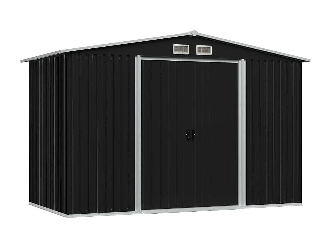 Abri de stockage pour jardin Anthracite Acier 257x205x178