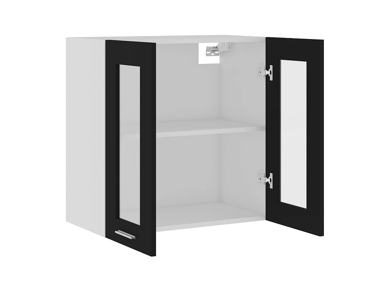 Armoire en verre suspendue Noir 60x31x60