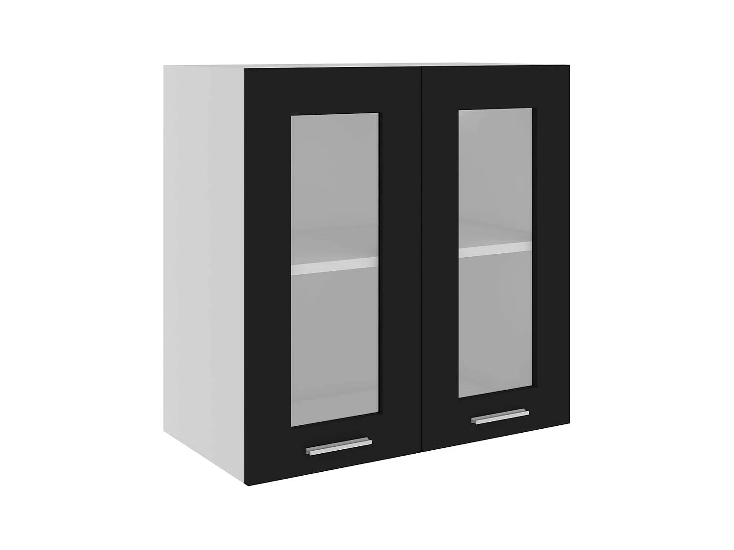 Armoire en verre suspendue Noir 60x31x60