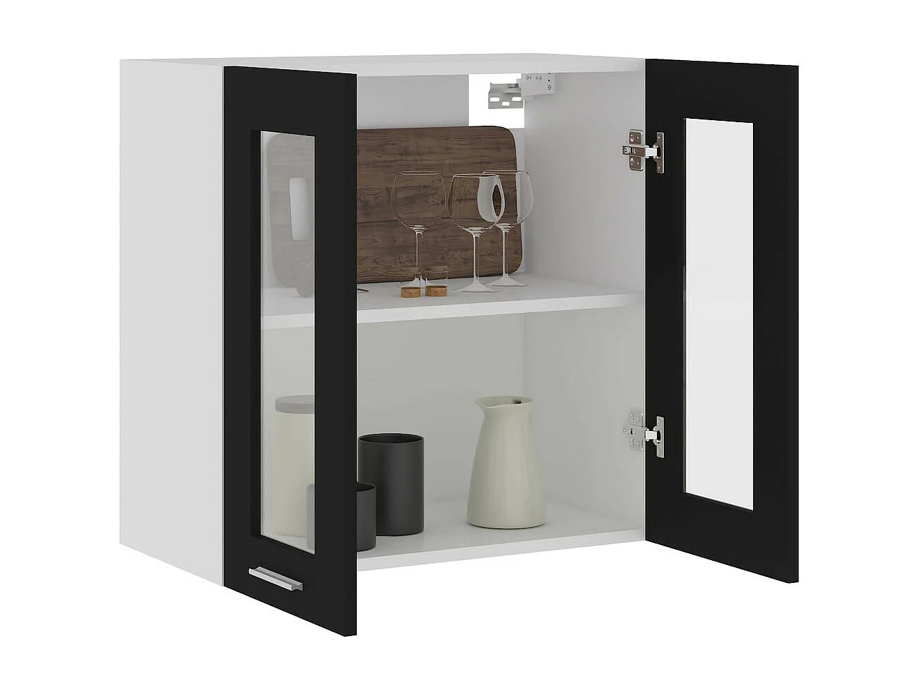 Armoire en verre suspendue Noir 60x31x60