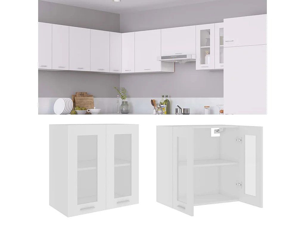 Armoire en verre suspendue Blanc 60x31x60