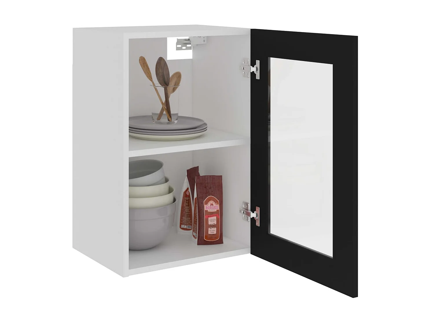 Armoire en verre suspendue Noir 40x31x60