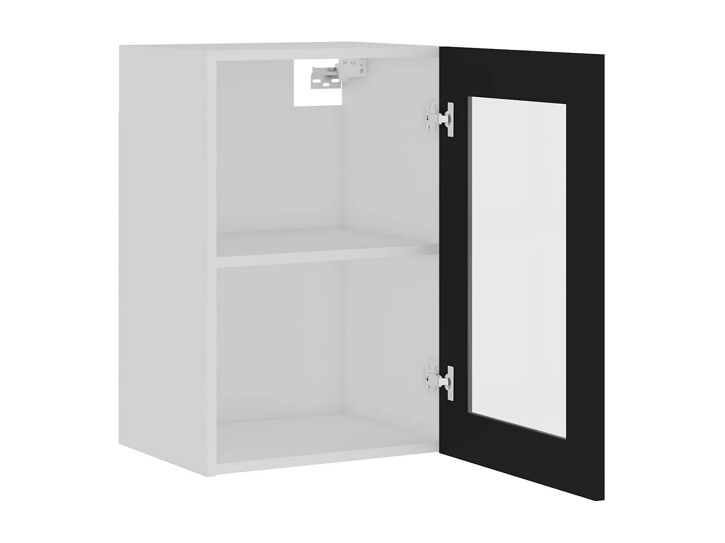 Armoire en verre suspendue Noir 40x31x60