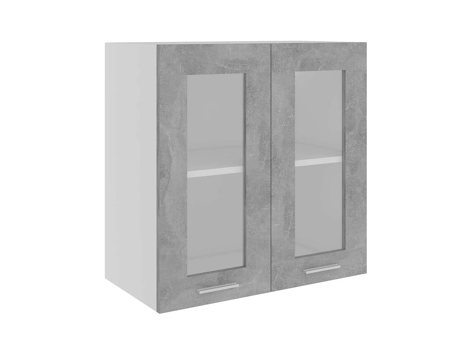 Armoire en verre suspendue Gris béton 60x31x60