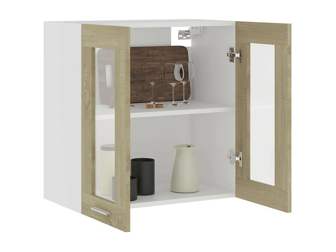 Armoire de cuisine en verre suspendue Chêne sonoma 60x31x60