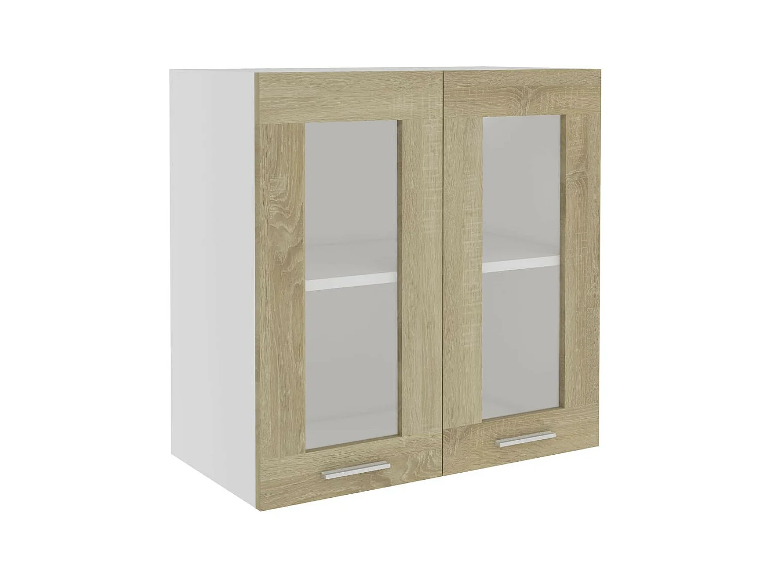 Armoire de cuisine en verre suspendue Chêne sonoma 60x31x60