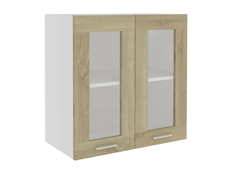 Armoire de cuisine en verre suspendue Chêne sonoma 60x31x60
